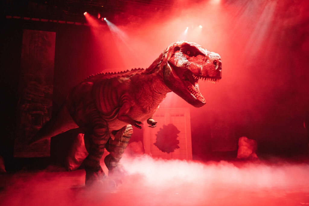 Dino on stage at Dinosaur Adventure Live