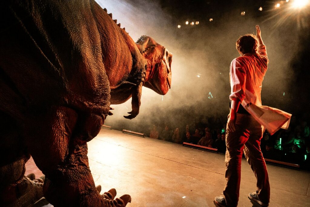 Dino on stage at Dinosaur Adventure Live